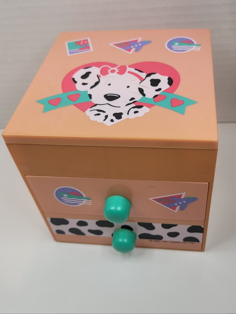 Rare Vintage 1990 1991 Sanrio Spottie Dottie Dog Japan Trinket Jewelry Box